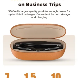 3600mAh Smart Glasses Charging Case with AI Assistant - Display