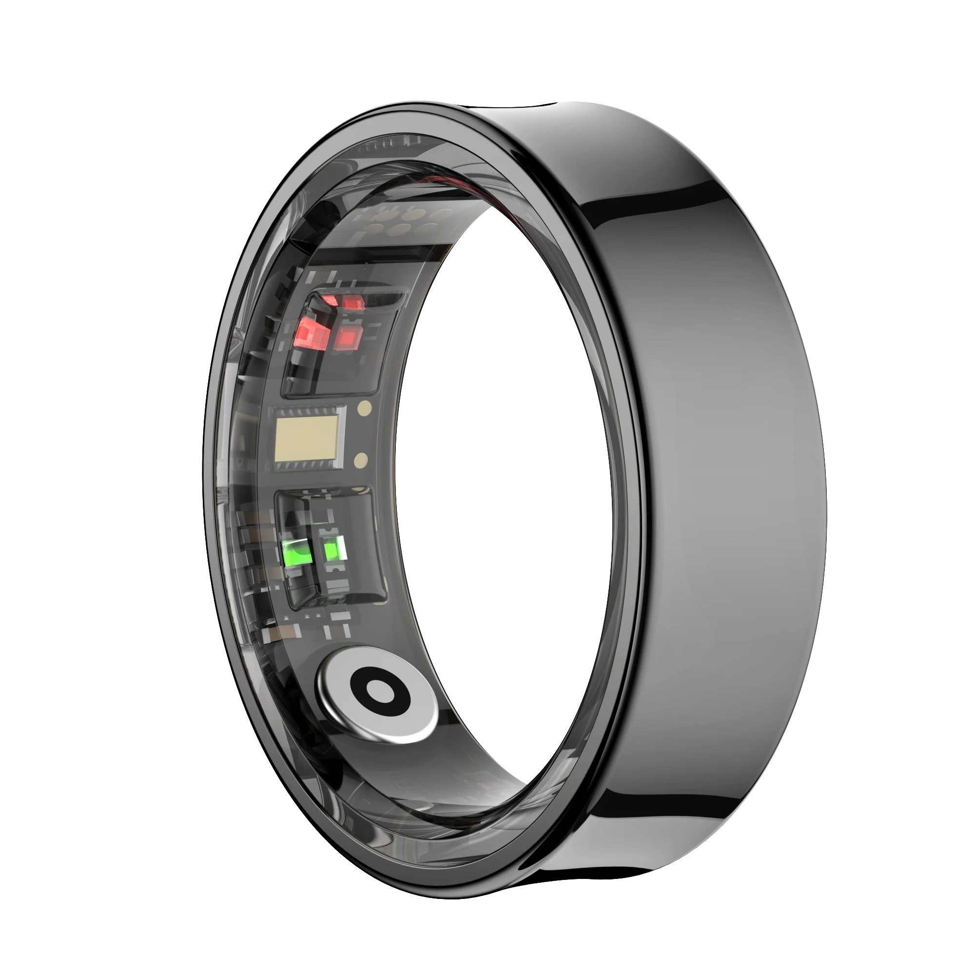 5ATM Waterproof Stainless Steel Smart Ring for Men - Display