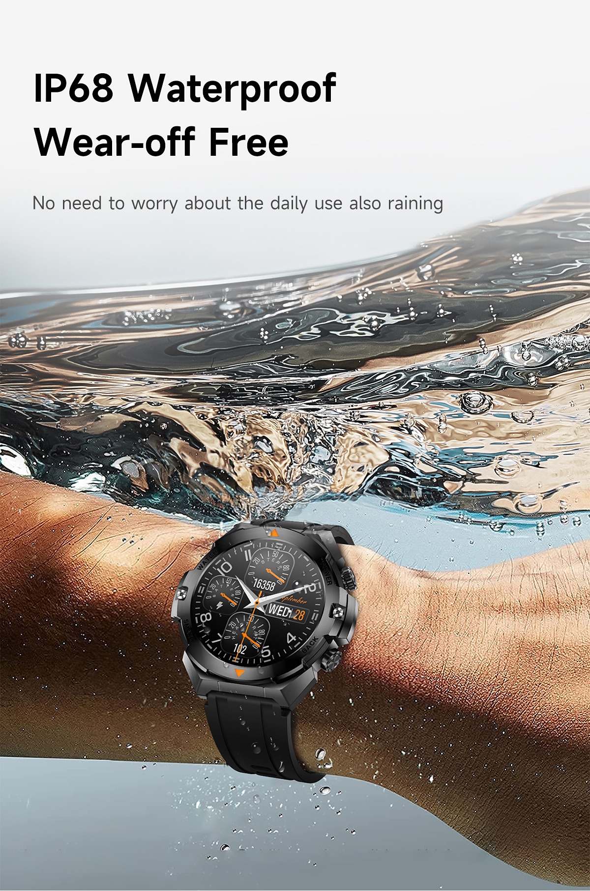 Business Style Smart Watch with BT Calling - IP68 Waterproof #WS003 - worldwell - Image 10