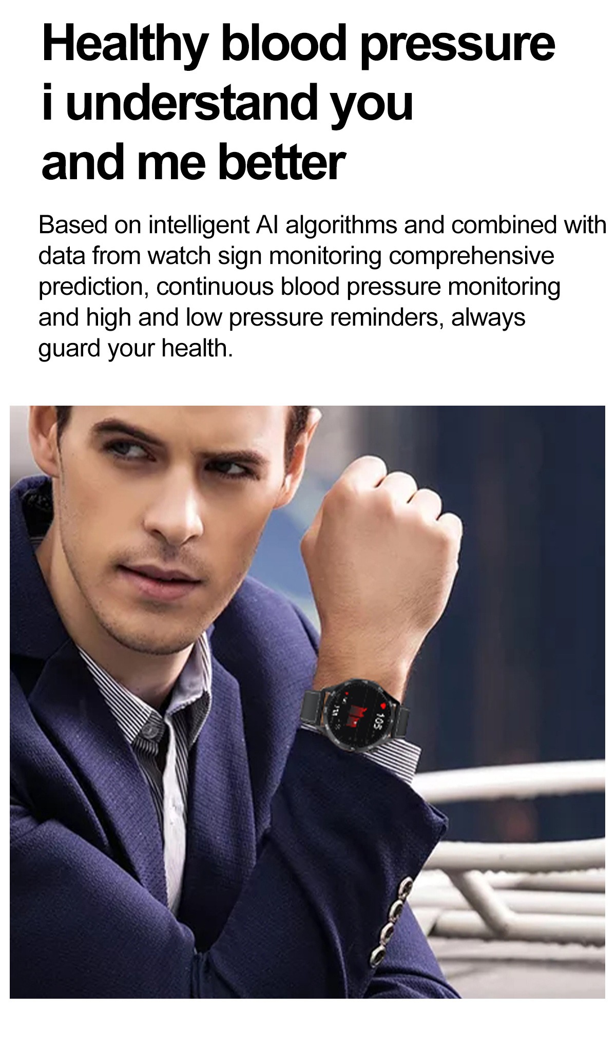IP68 Waterproof Smart Watch with AMOLED Display - Wireless Charging &
