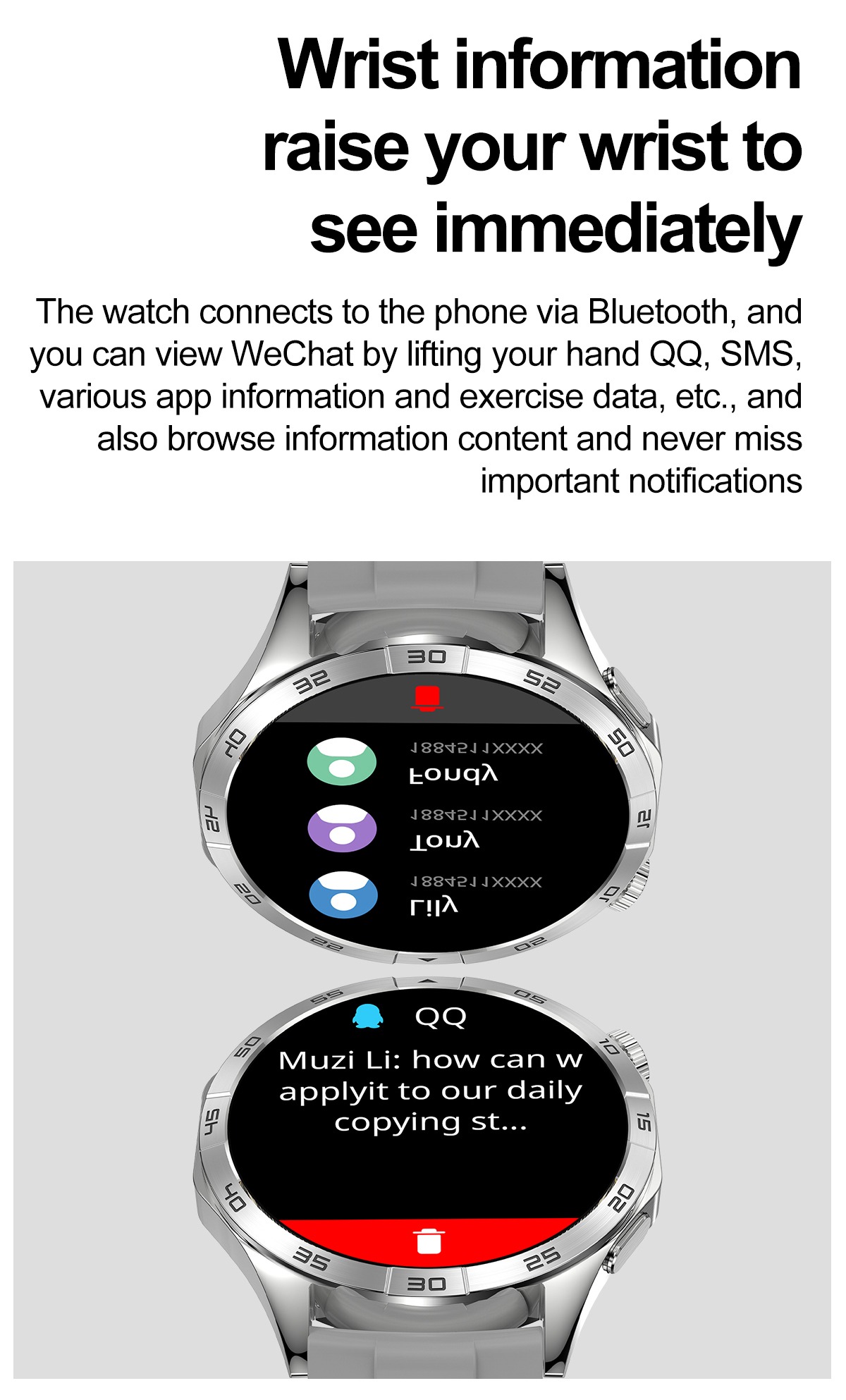 IP68 Waterproof Smart Watch with AMOLED Display
