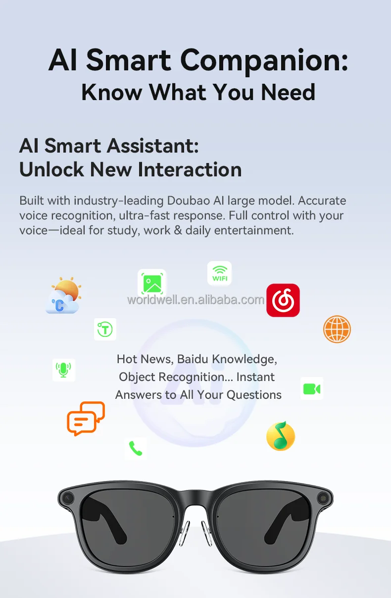 AI Intelligent Smart Glasses with Real-time Translation - Display