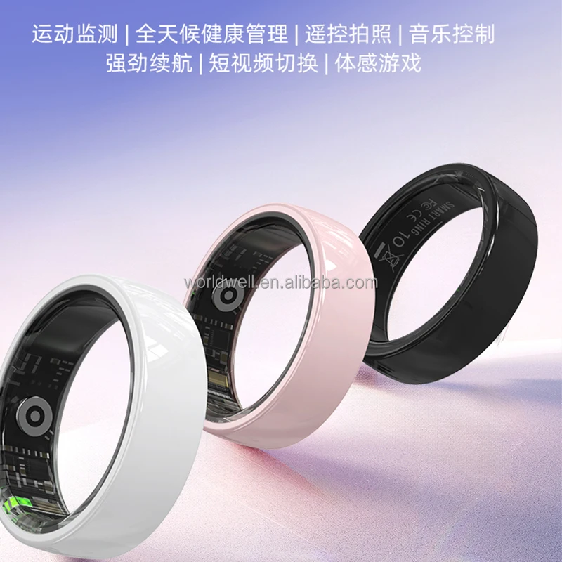 Ceramic Material 5ATM Waterproof Smart Ring - Display