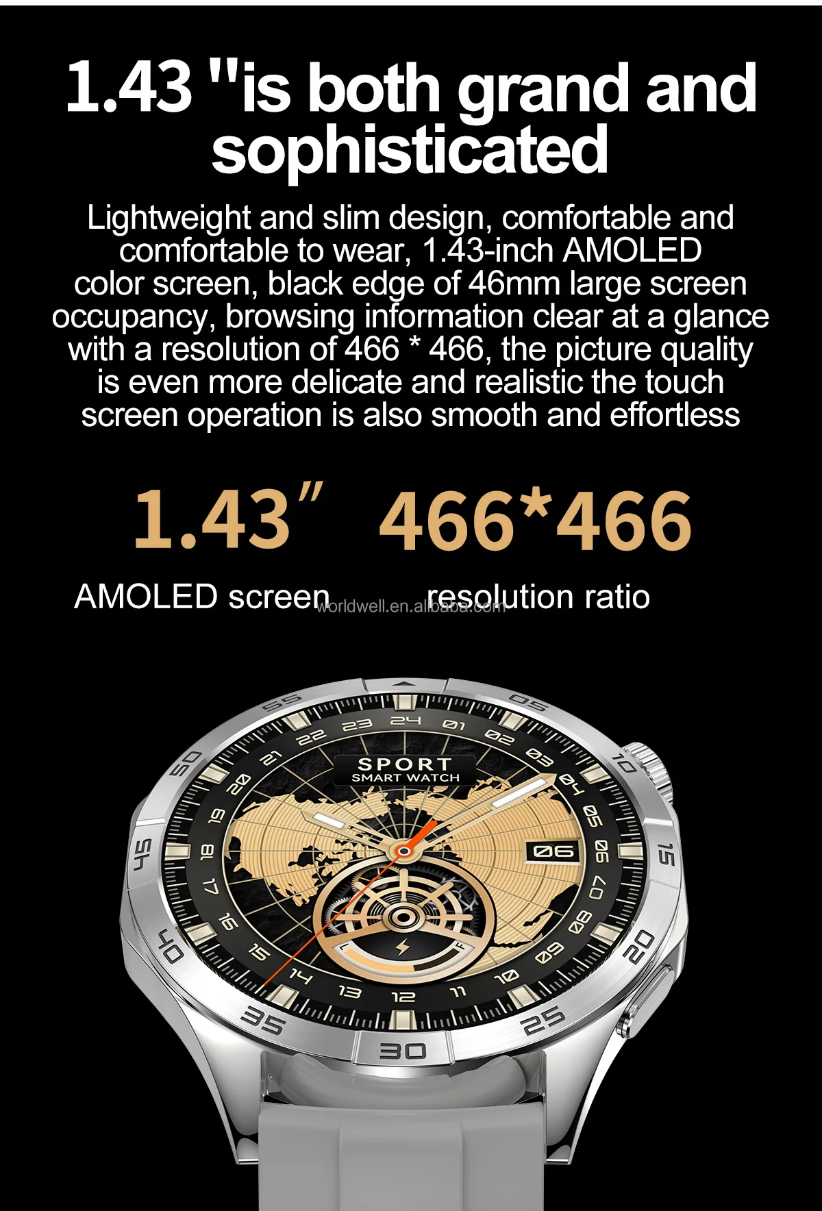 IP68 Waterproof Smart Watch with AMOLED Display - Display