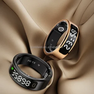 Stainless Steel Smart Ring Health Tracker - Display