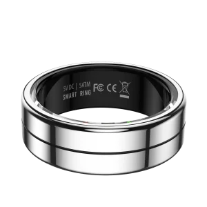 Stainless Steel Smart Ring Health Tracker - Display