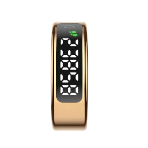 Stainless Steel Smart Ring with Health Monitoring - Display