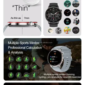 Ultra-Thin AMOLED Smart Watch with NFC and Wireless Calling - Features