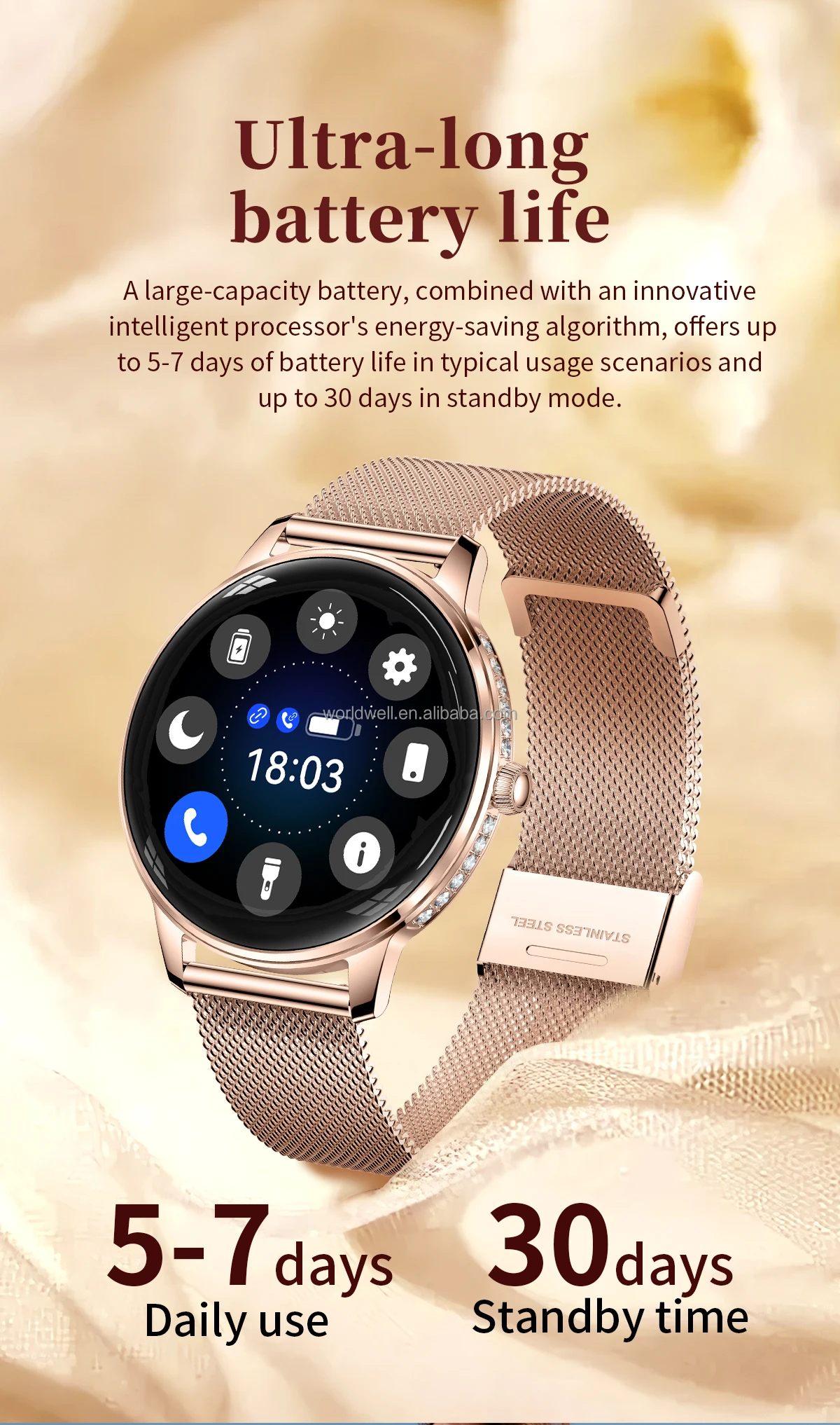 Women's AMOLED Smartwatch with Health Monitoring - Reference