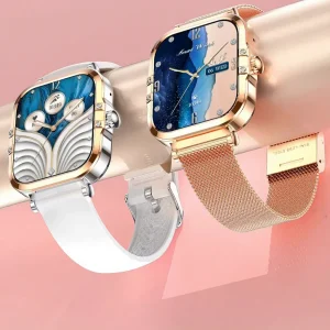 Women's Square AMOLED Smartwatch with NFC and AI Voice Assistant