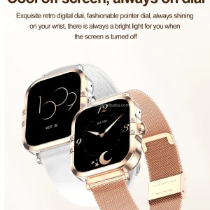 Women's Square AMOLED Smartwatch with NFC and AI Voice Assistant - Reference